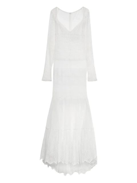 Blumarine laced long-sleeve maxi dress - White - zdjęcie produktu nr 1
