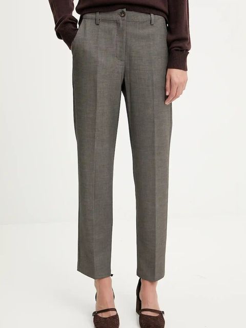 Answear.LAB spodnie damskie kolor zielony proste high waist