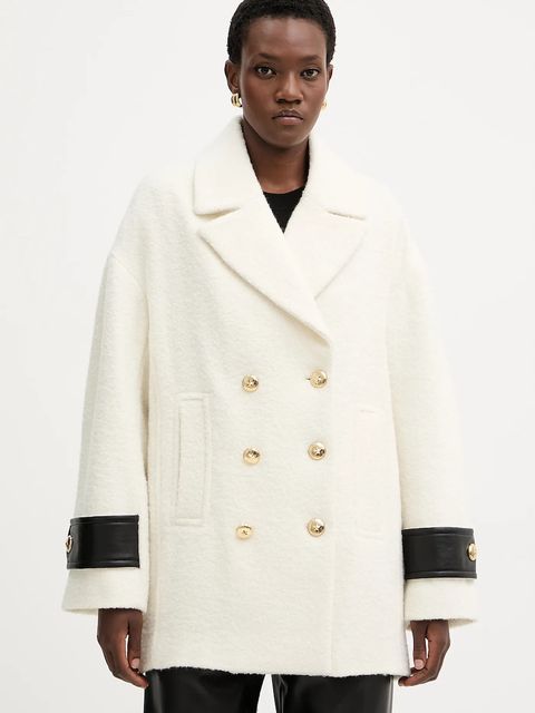 Pinko płaszcz z domieszką wełny kolor beżowy 105559 A2SH