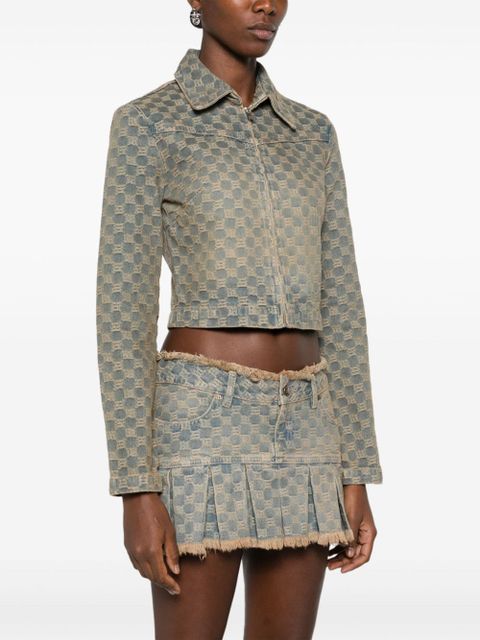 MISBHV monogram-jacquard denim jacket - Blue