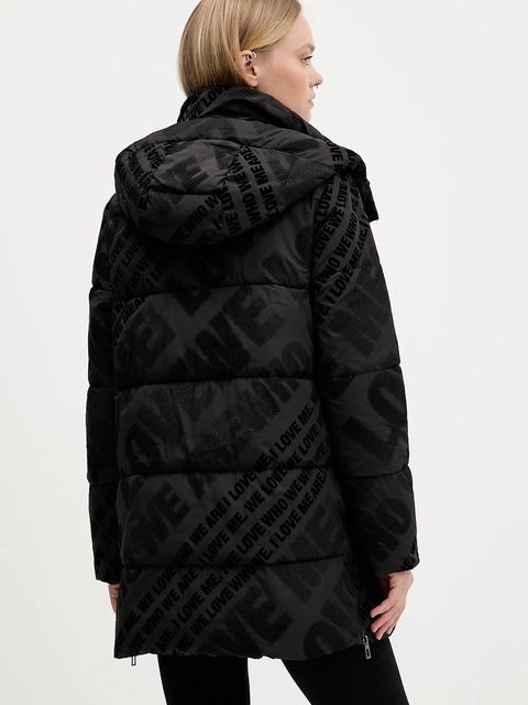 Desigual kurtka CADERA FLOCK kolor czarny zimowa 25WWEW23