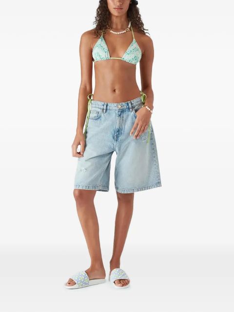 Casablanca monogram pattern slides - White