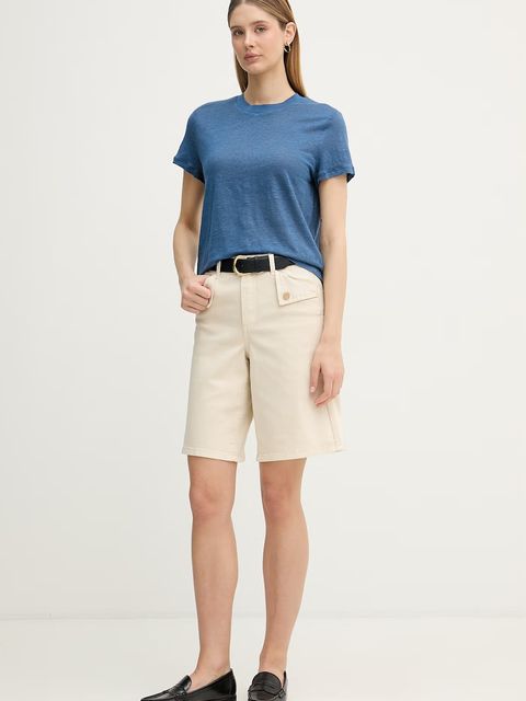 United Colors of Benetton t-shirt damski lniany - zdjęcie produktu nr 1