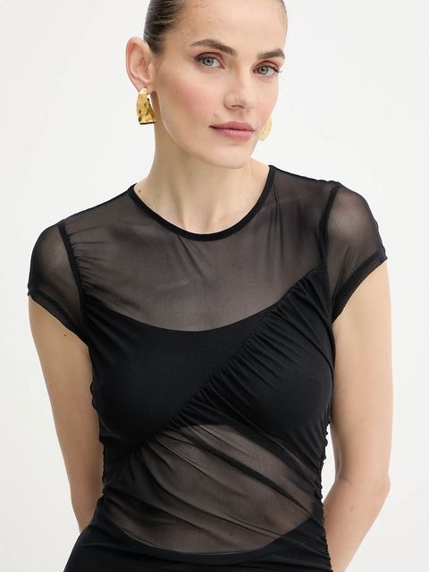 Guess sukienka GRACEY kolor czarny mini dopasowana W5YK66 KBAH2