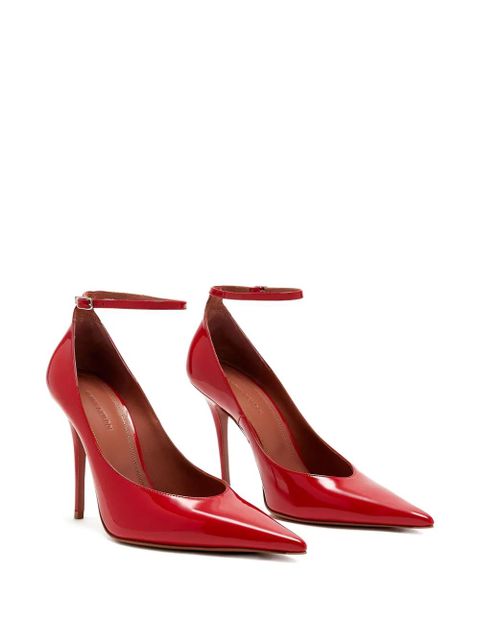 Amina Muaddi 105mm Anok ankle-strap pumps - Red - zdjęcie produktu nr 2