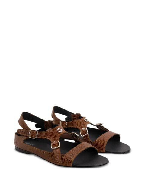 Coperni logo-plaque buckled sandals - Brown