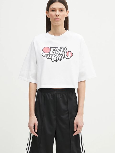 Fiorucci t-shirt bawełniany Curly Lollipop Logo Cropped Padded damski kolor biały U02SPTSH106CJ01WH01 - zdjęcie produktu nr 1