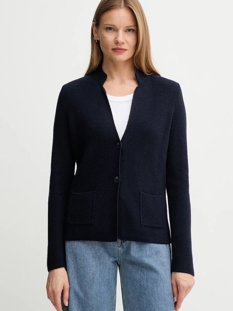 United Colors of Benetton kardigan z dodatkiem wełny kolor granatowy 1235D6934 - zdjęcie produktu nr 1