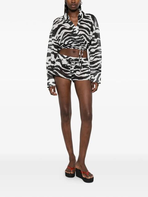 The Attico zebra-pattern blouse - White - zdjęcie produktu nr 2
