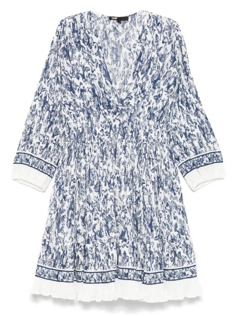 Maje floral-print pleated mini dress - Blue - zdjęcie produktu nr 1