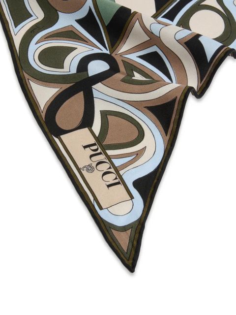 PUCCI Marmo-print silk triangle scarf - Black - zdjęcie produktu nr 2