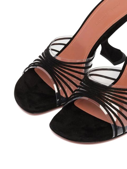 Amina Muaddi 90mm Mookie suede sandals - Black