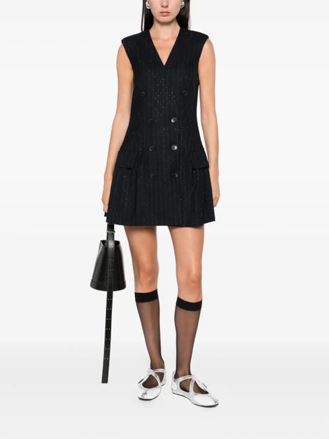 SANDRO rhinestone-embellished sleeveless dress - Blue