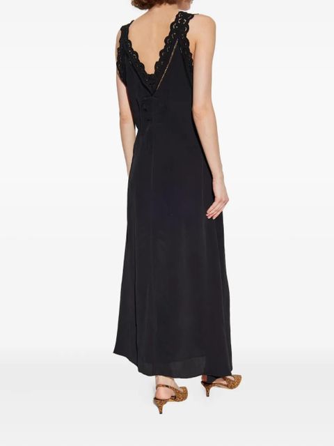 ISABEL MARANT lace-insert pleated dress - Black - zdjęcie produktu nr 2