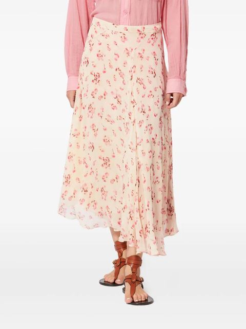 MARANT ÉTOILE Lycia floral-pattern midi skirt - Neutrals