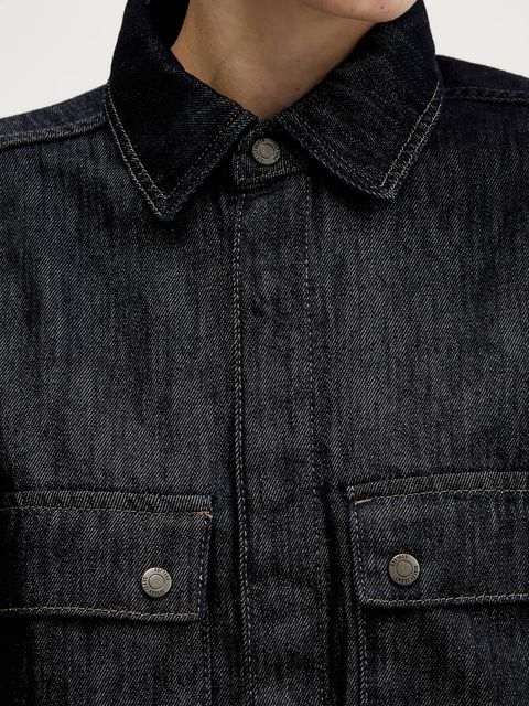 Sisley koszula damska kolor granatowy regular z kołnierzykiem klasycznym 547ZLQ09D - zdjęcie produktu nr 2