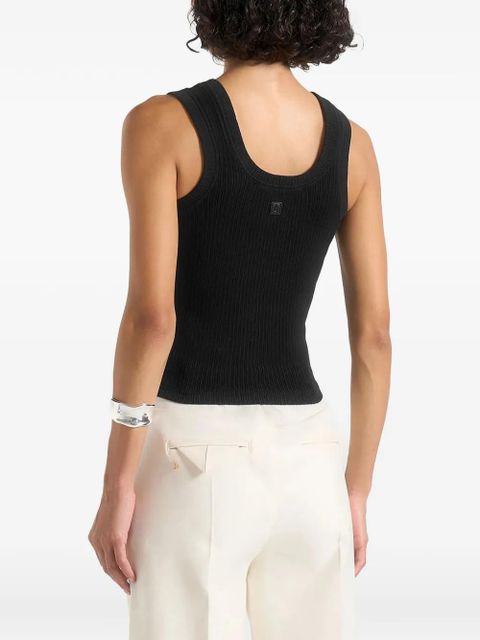 Manière De Voir Liane ribbed scoop-neck tank top - Black