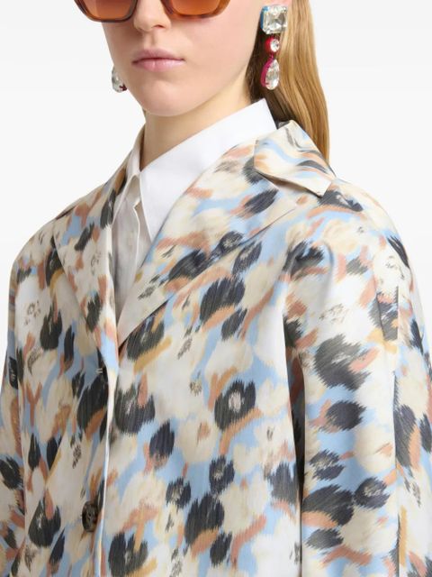 Marni printed button parka coat - Neutrals