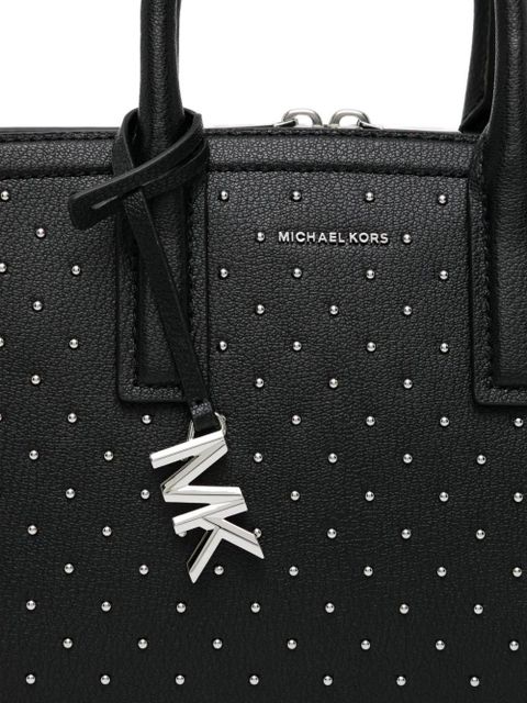 Michael Kors Laila Small Studded Leather Satchel - Black