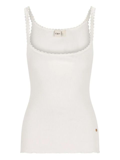Chloé scallop-trim tank top - White - zdjęcie produktu nr 1