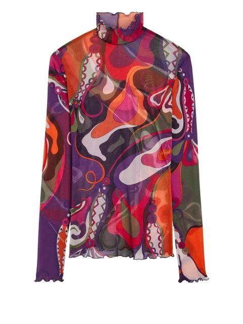 PUCCI ruffled printed top - Purple - zdjęcie produktu nr 1