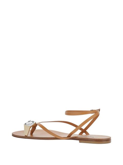 Casadei crystal-embellished leather sandals - Neutrals