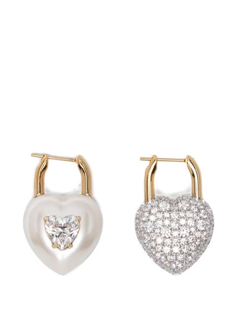 Swarovski heart-shape earrings - Gold - zdjęcie produktu nr 1