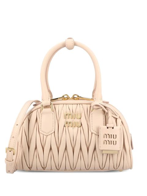 Miu Miu Arcadie quilted-texture leather tote bag - Pink - zdjęcie produktu nr 1