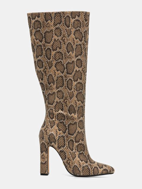 Buffalo kozaki July Boot Hi damskie kolor beżowy na słupku 1292056-SNA