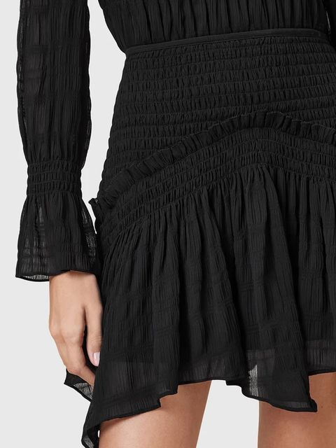 AllSaints spódnica PAMELA kolor czarny mini rozkloszowana W039RC