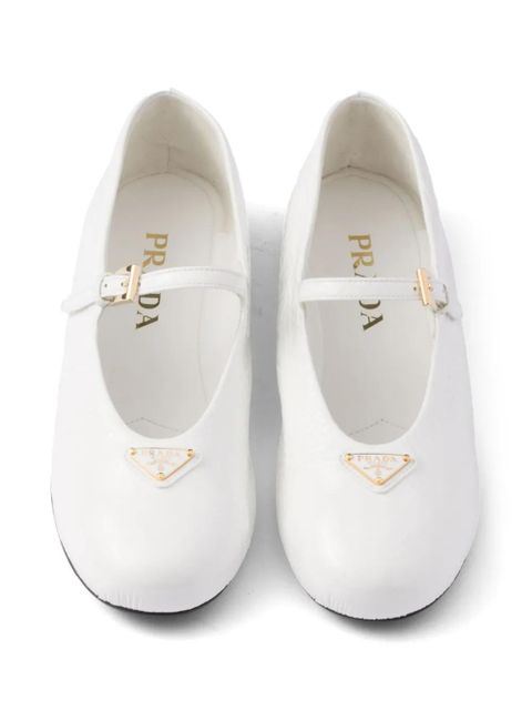 Prada leather ballerina shoes - White