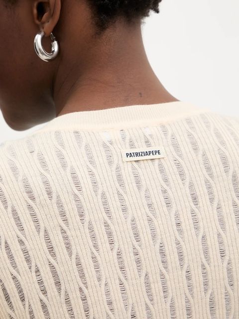 Patrizia Pepe sweter z dodatkiem wełny damski kolor beżowy lekki 8K0367 K307