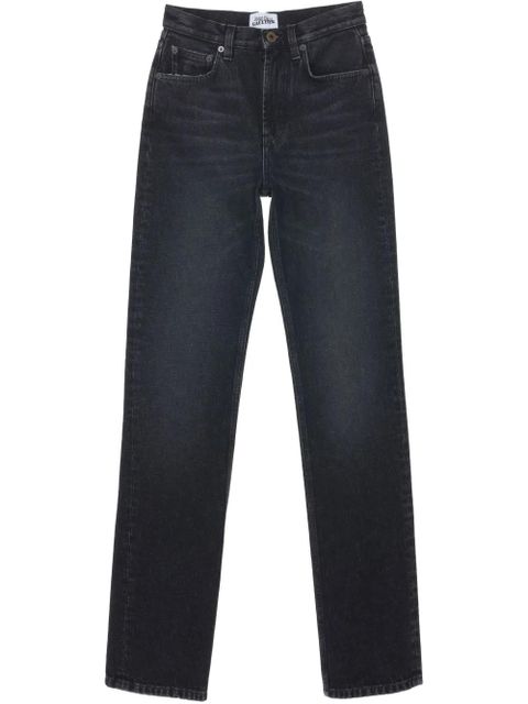 Jean Paul Gaultier logo-patch high-waist straight-leg jeans - Black - zdjęcie produktu nr 1