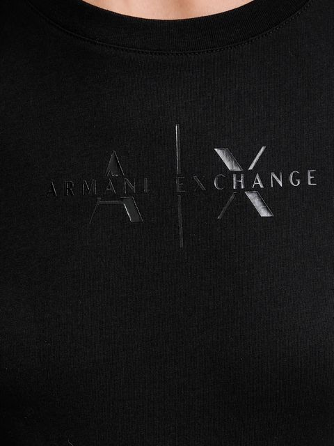Armani Exchange t-shirt bawełniany damski kolor czarny XW001366 AF10356