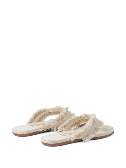 Jimmy Choo fringed bay flat sandals - Neutrals