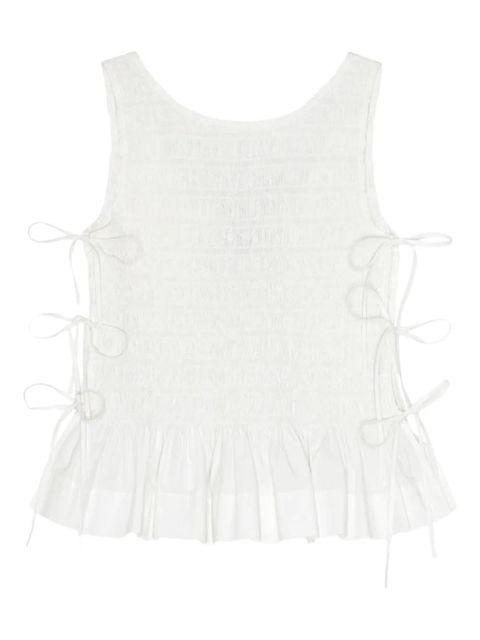 GANNI chambray seersucker top - White - zdjęcie produktu nr 1