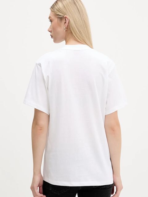 HUGO t-shirt bawełniany damski kolor biały 50550901