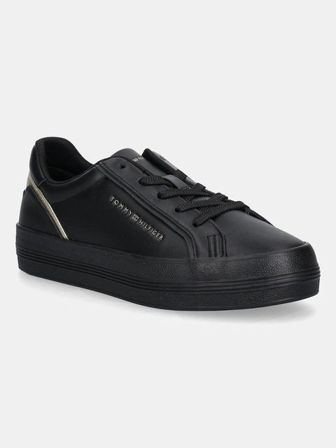Tommy Hilfiger sneakersy skórzane VULC FOXING SNEAKER damskie kolor czarny FW0FW08683 - zdjęcie produktu nr 1