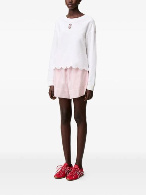 Claudie Pierlot scalloped-hem waffle-knit sweatshirt - White