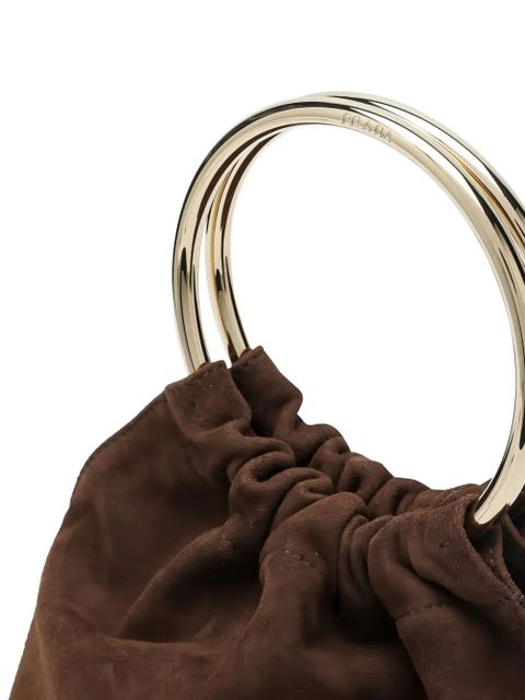 Prada mini ring-handle suede bucket bag - Brown