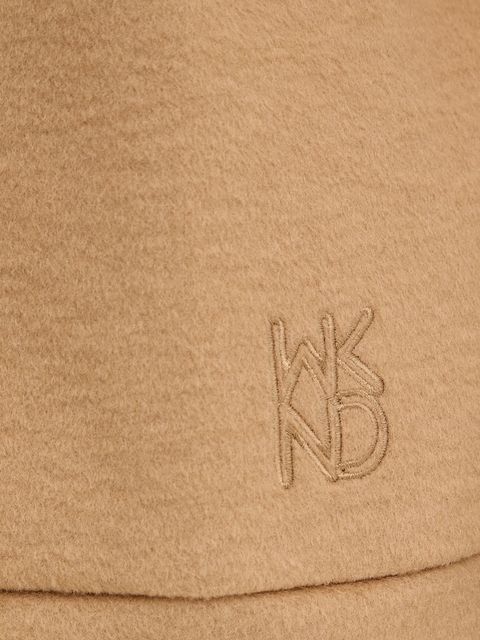 Weekend Max Mara bluza z dodatkiem wełny OSCURI damska kolor beżowy z kapturem gładka 2525926012600