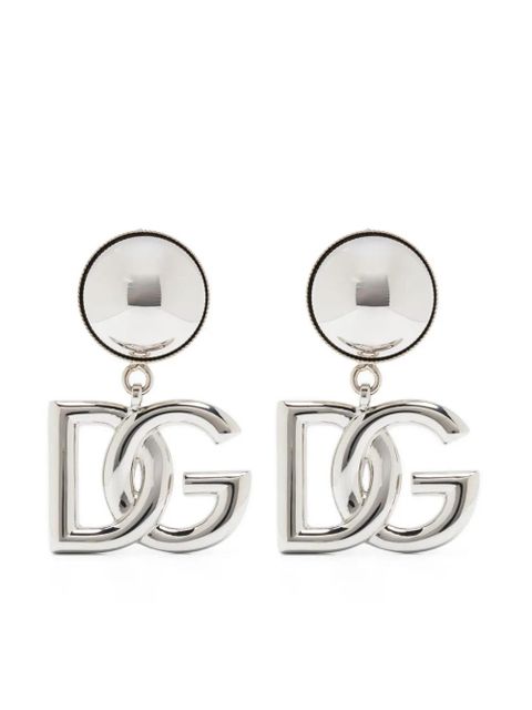 Dolce & Gabbana logo-plaque clip-on earrings - Silver - zdjęcie produktu nr 1