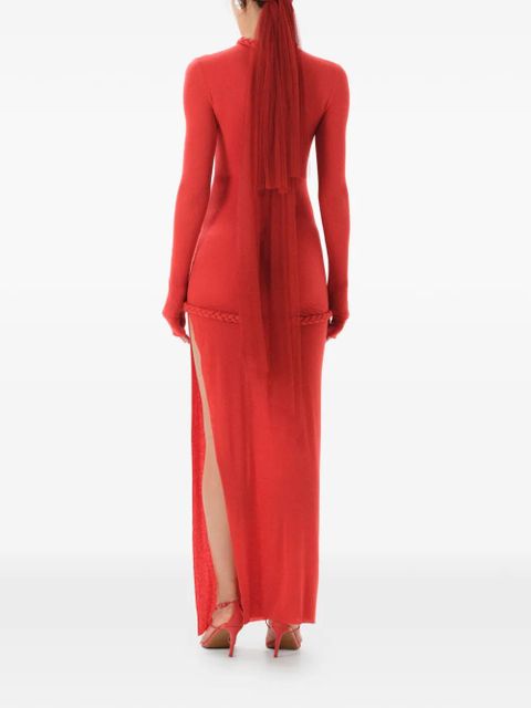 MANURÍ Nora braided-detail maxi dress - Red