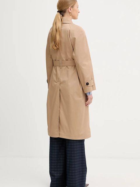 Marella płaszcz dwustronny z dodatkiem wełny kolor beżowy 2523026011200