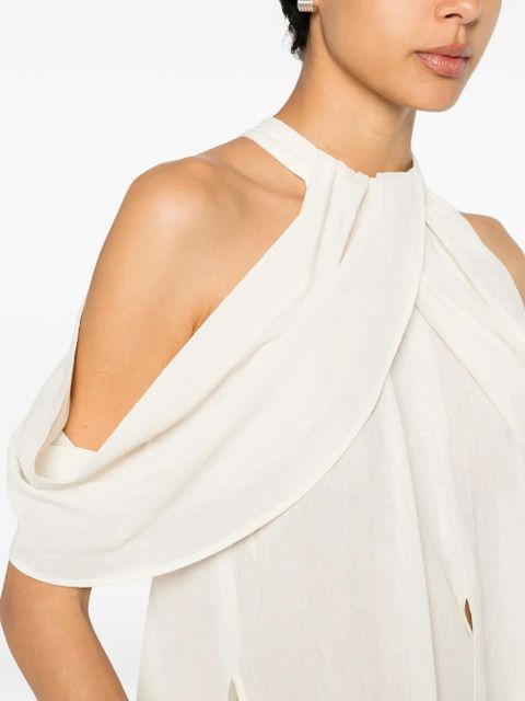 Eleh draped halterneck top - Neutrals