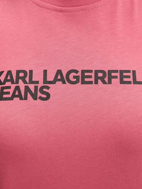 Karl Lagerfeld Jeans t-shirt bawełniany damski kolor pomarańczowy A1W17005
