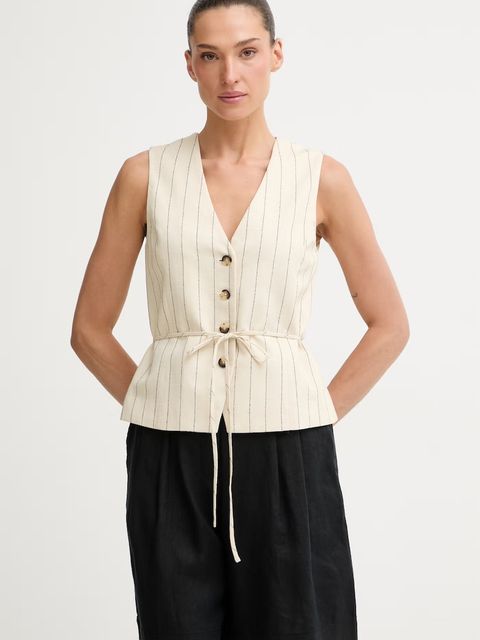 rag & bone kamizelka jednorzędowa damska z dodatkiem lnu Paulette - zdjęcie produktu nr 1