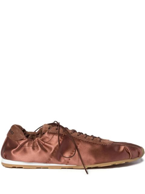 Miu Miu Plume lace-up fastening sneakers - Brown - zdjęcie produktu nr 1