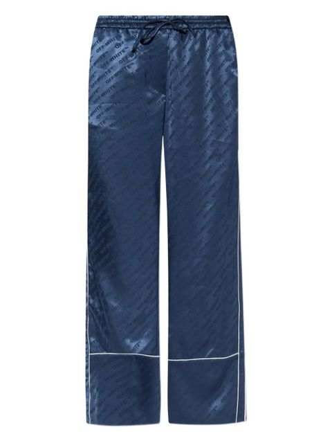 Off-White logo-pattern piped trousers - Blue - zdjęcie produktu nr 1
