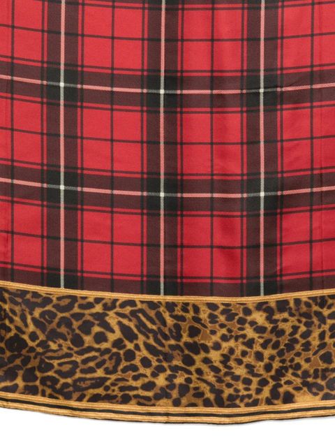 Lauren Ralph Lauren leopard-print tartan-print scarf - Red